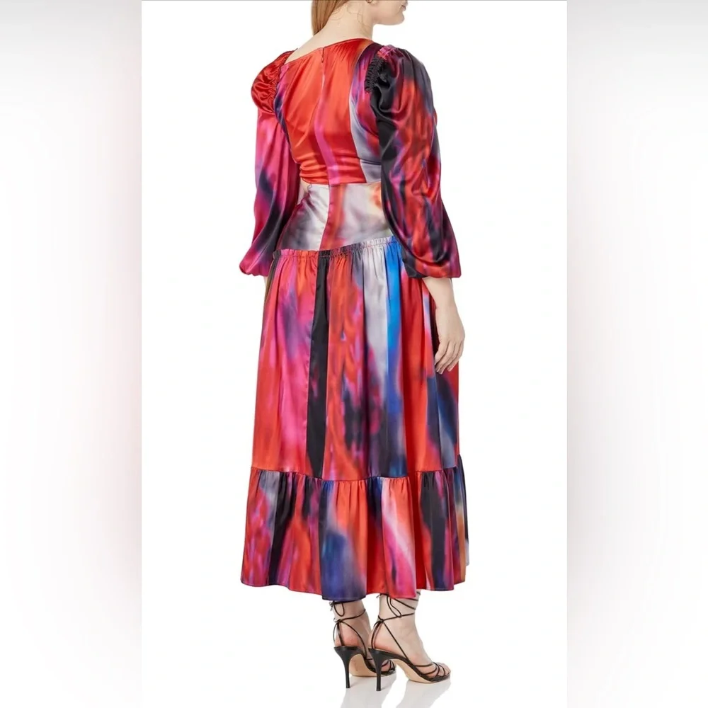 The Drop Women's Multi Print Asymmetrical Neckline Maxi Dress - Picture 2 of 13